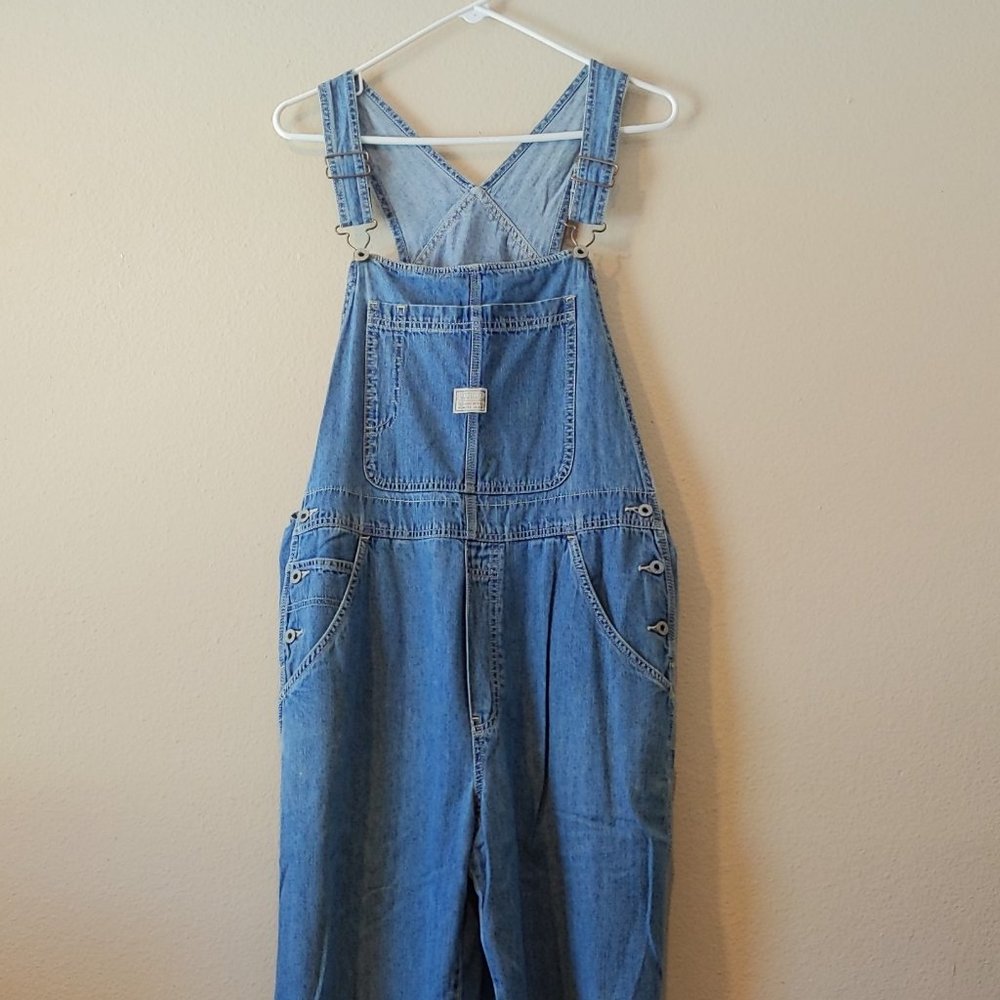 Vintage wide leg denim overalls